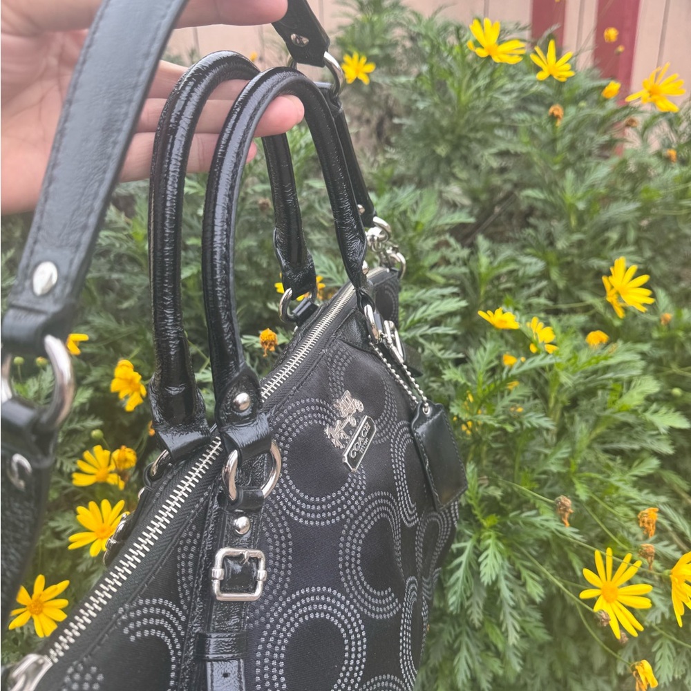 Coach Madison Dotted Op Art Sophia Satchel - Picture 7 of 9